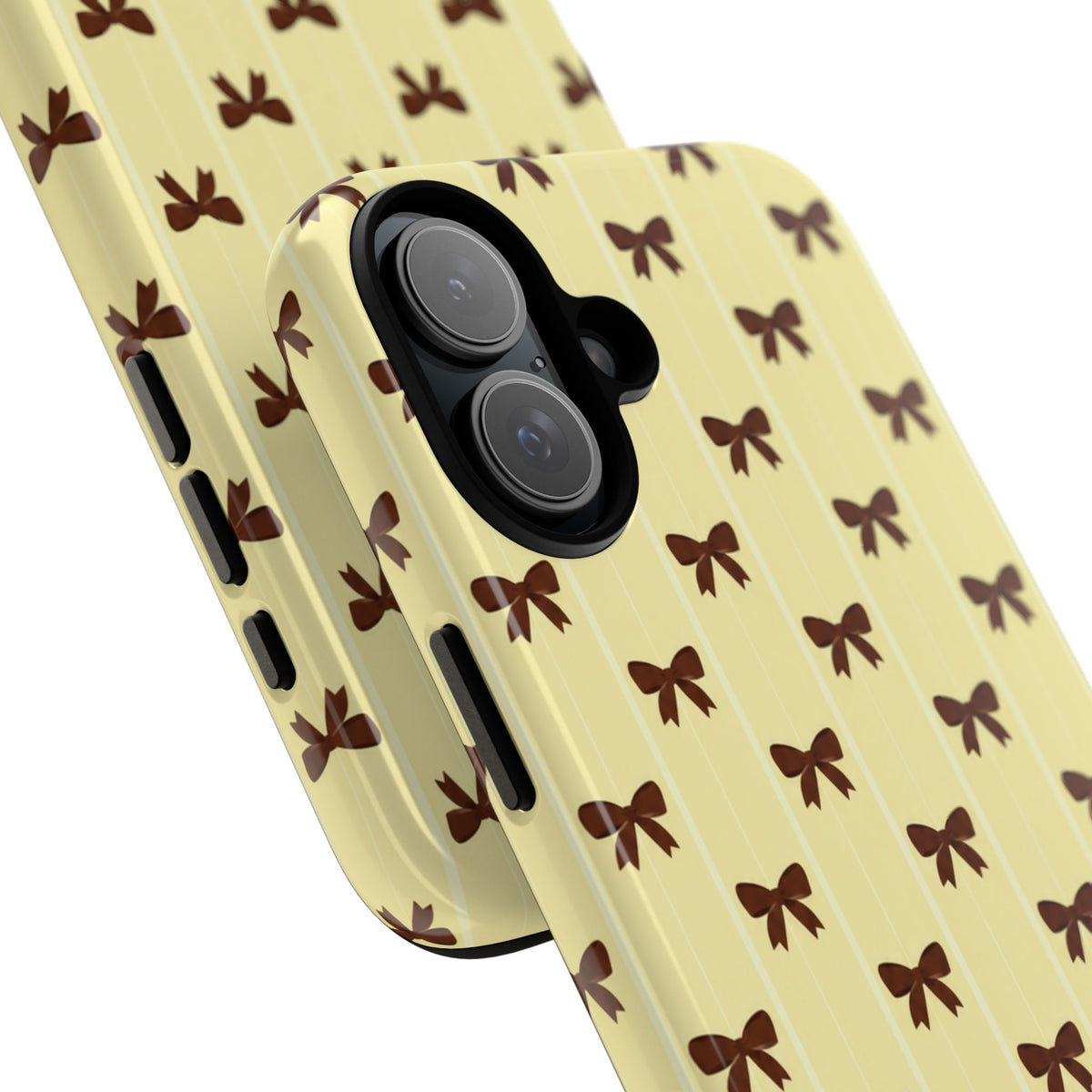 Retro Chocolate Brown Bow Pattern Phone Case