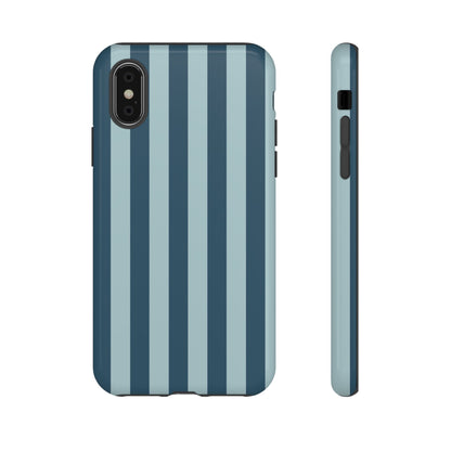Blue Stripe Pattern Phone Case - Blue Phone Case - iPhone X / Glossy