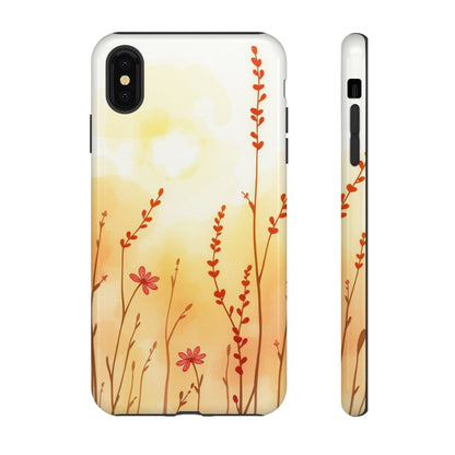 iPhone XS MAX / Glossy Phone Case - Boho Chic Watercolour Wildflower Dusk Pattern Phone Case