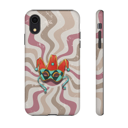 Venetian Jester Mask – Pink Retro Soft Revival Phone Case - Pink Phone Case - iPhone XR / Glossy