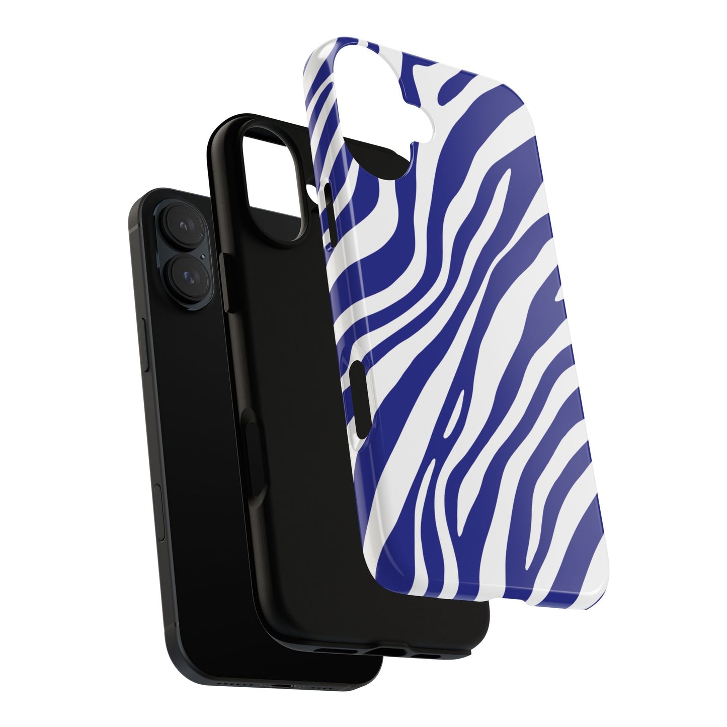 Modern Electric Blue Zebra Print Phone Case