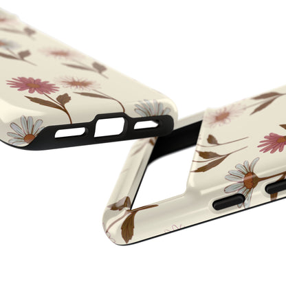 Pretty Cream & Rose Daisy Pattern Phone Case