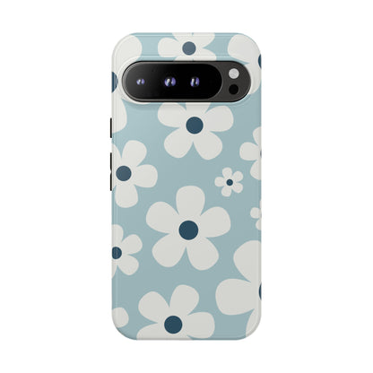 Google Pixel 9 Pro XL / Glossy Phone Case - Cute Light Blue Daisy Pattern Phone Case