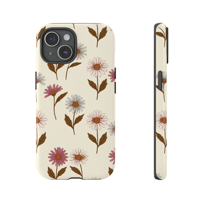 Pretty Cream & Rose Daisy Pattern Phone Case