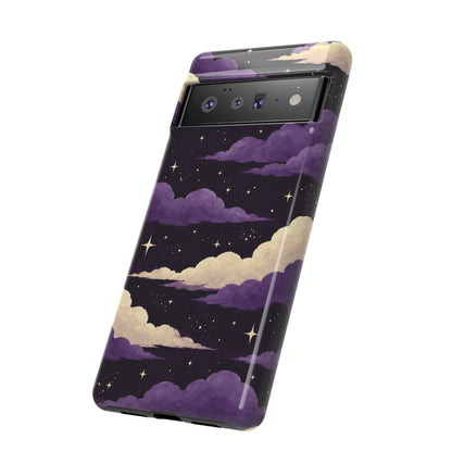 Illustrated Purple Clouds & Stars Phone Case