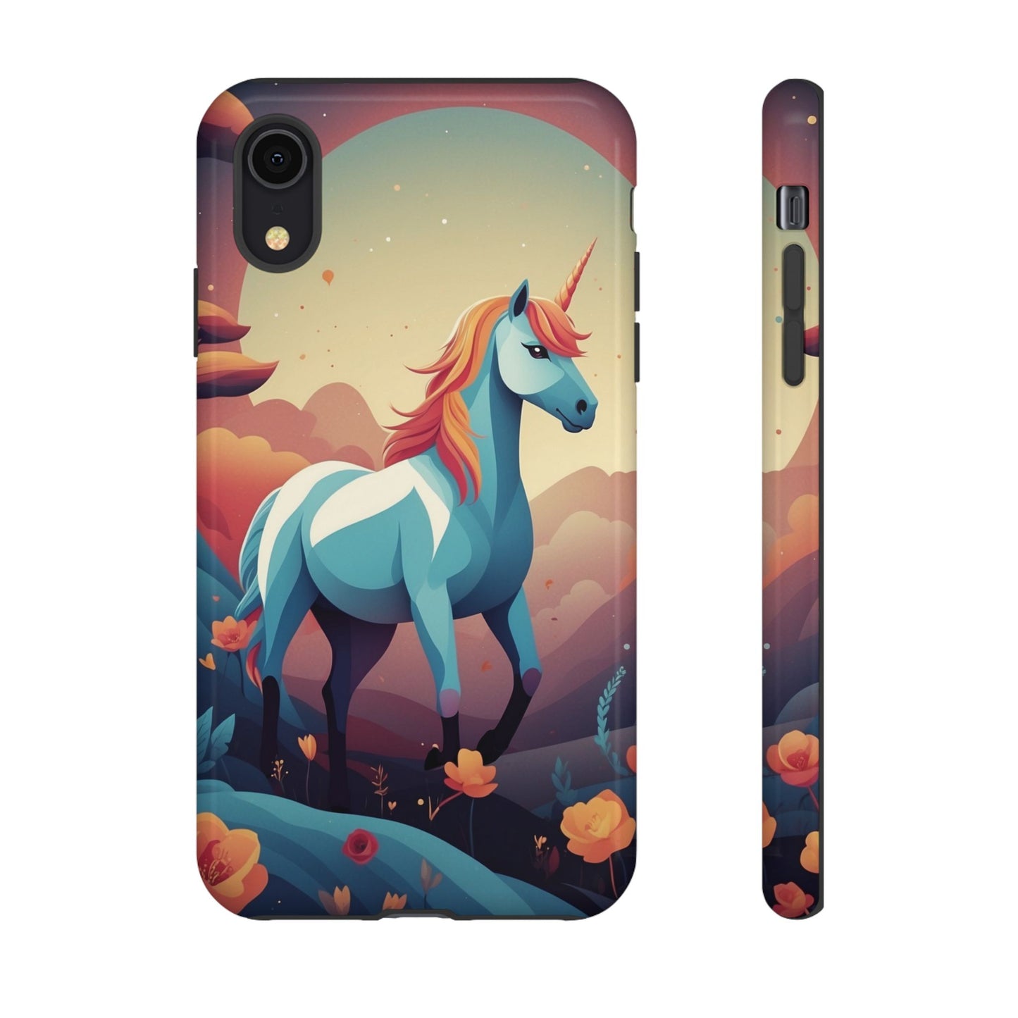 iPhone XR / Glossy Phone Case - Stylised Unicorn Design Phone Case
