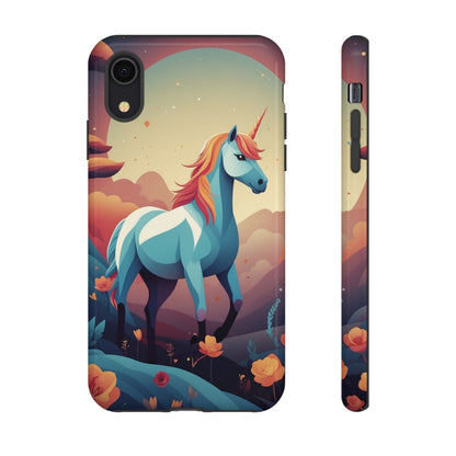 iPhone XR / Glossy Phone Case - Stylised Unicorn Design Phone Case