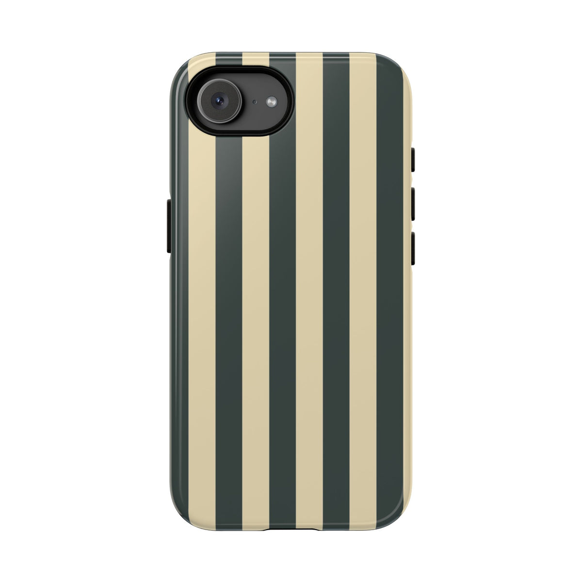 Green & Beige Stripe Pattern Phone Case - Green Phone Case - iPhone 17e / Glossy