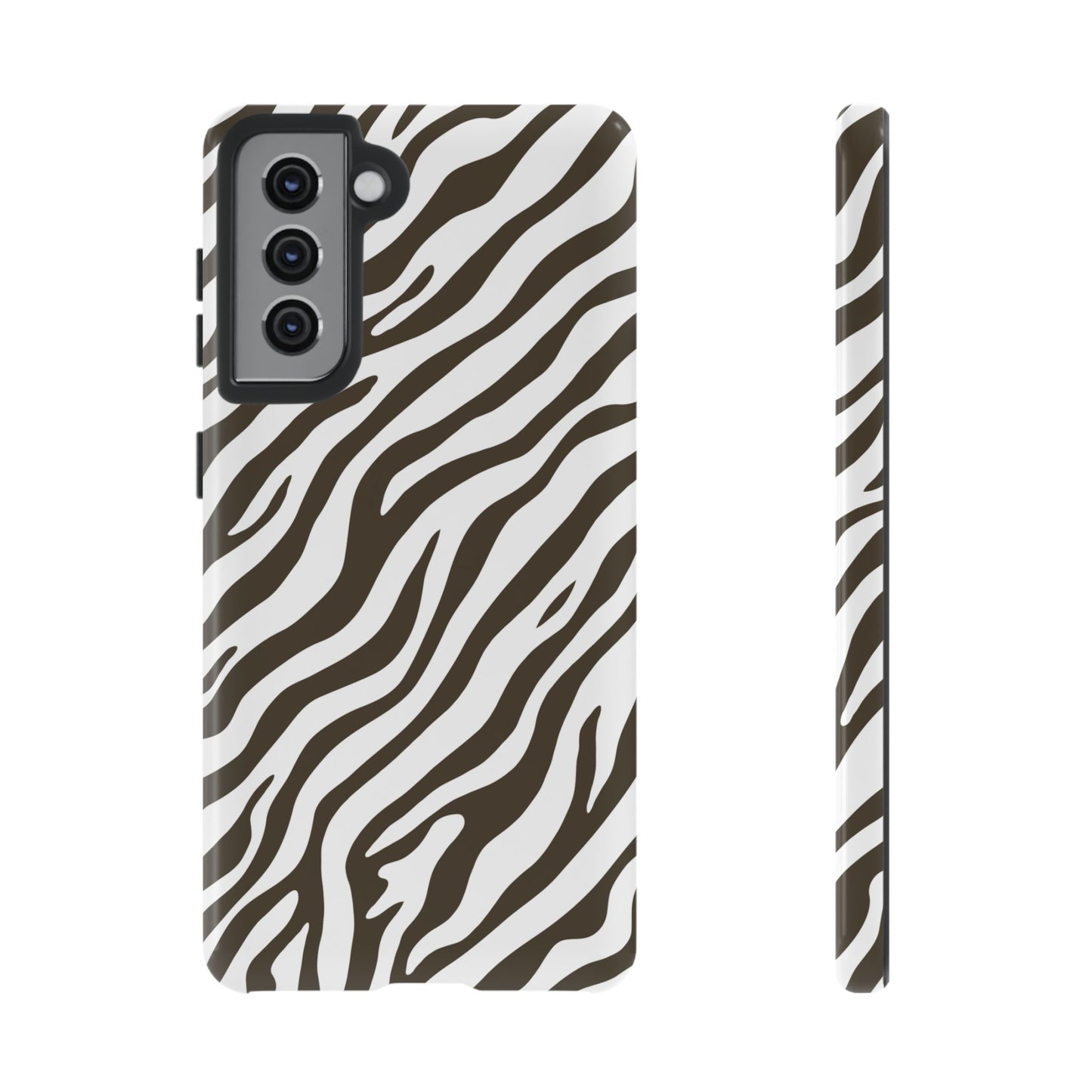 Stylish Mocha Zebra Print Phone Case