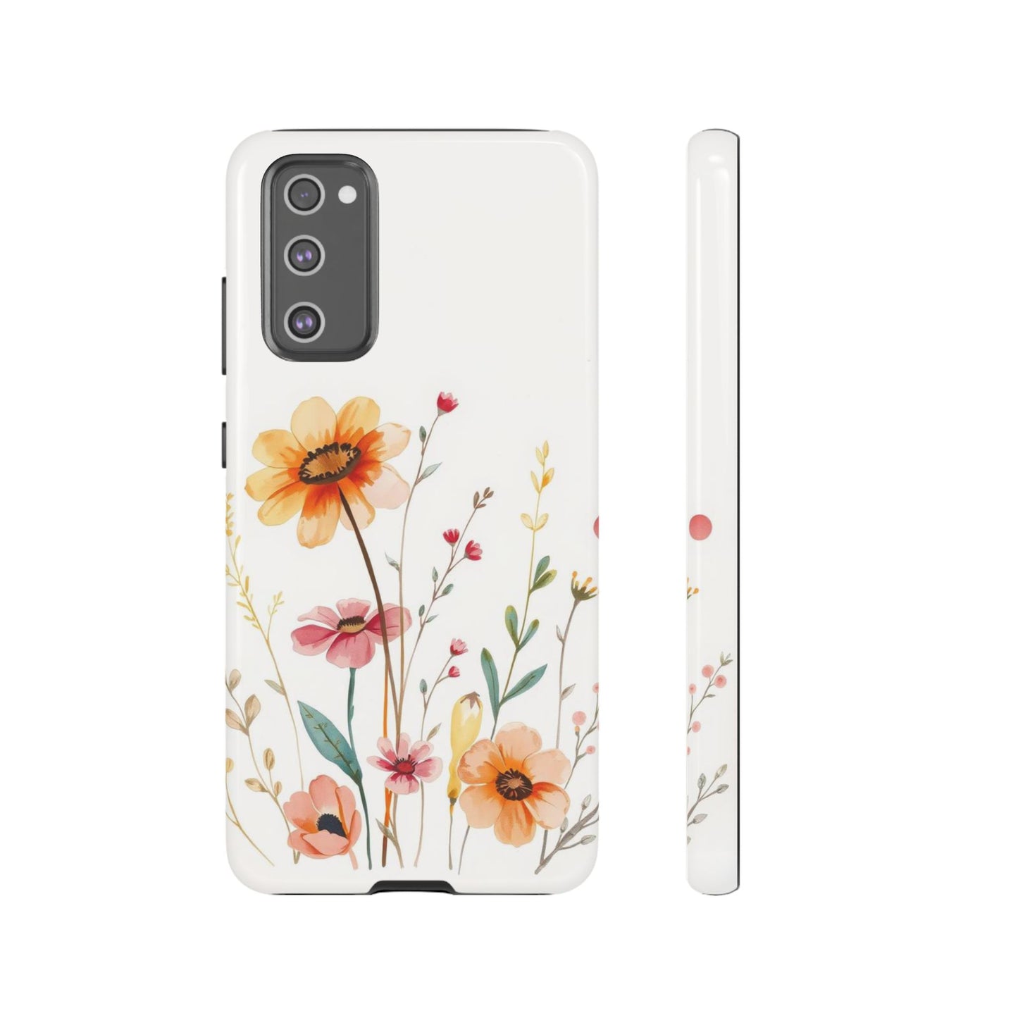 Samsung Galaxy S20 FE / Glossy Phone Case - Boho Chic Watercolour Wild Blooms Pattern Phone Case