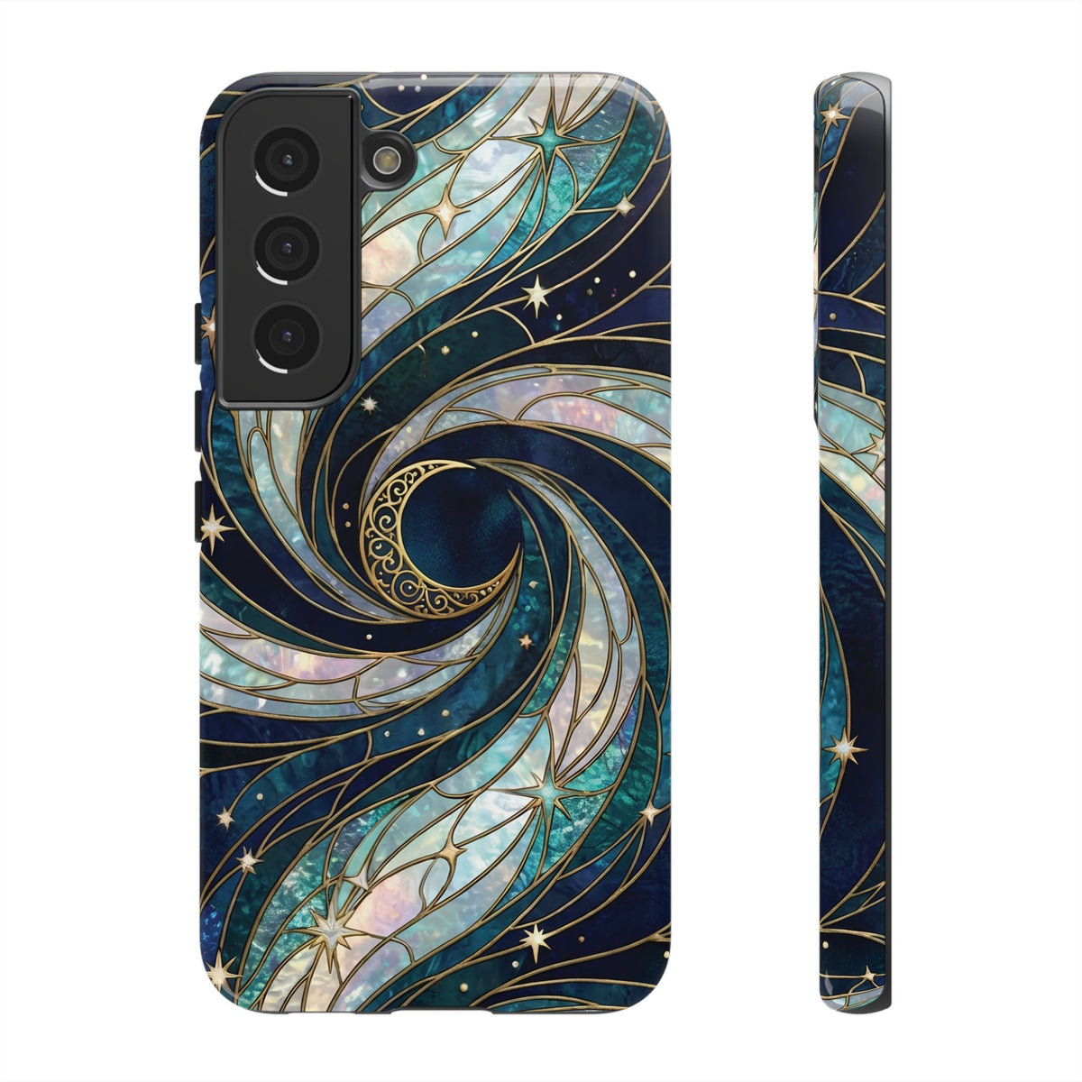 Elegant Navy & Teal Celestial Swirl Phone Case