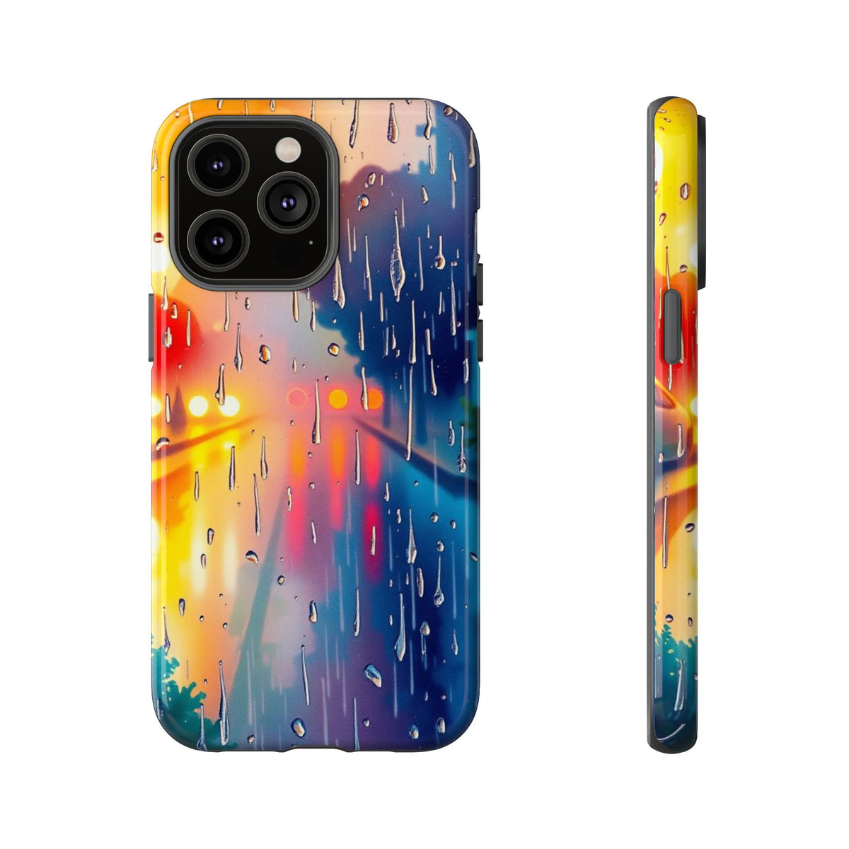 Electric Rain Watercolour Design Phone Case - Multicolor Phone Case - iPhone 14 Pro Max / Glossy
