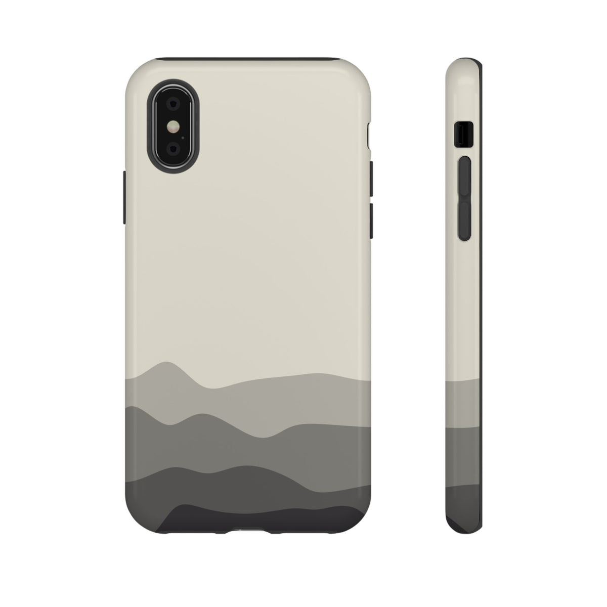 Ivory Abstract Waves Protective Phone Case - White Phone Case - iPhone XS / Glossy