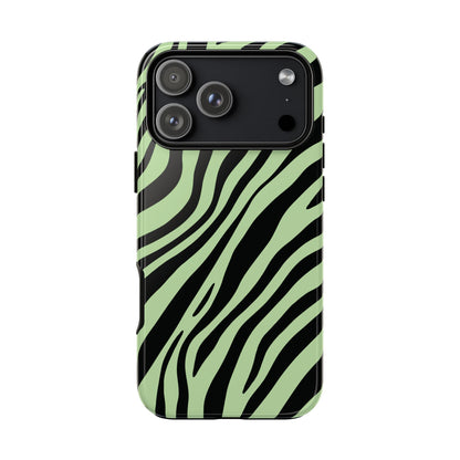 Modern Mint Zebra Print Phone Case