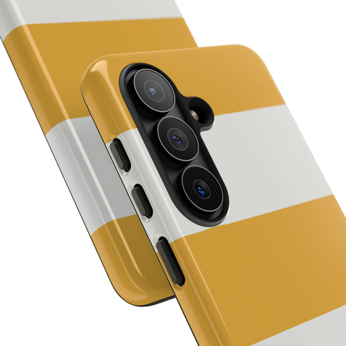Yellow & White Horizontal Stripe Pattern Phone Case - Yellow Phone Case