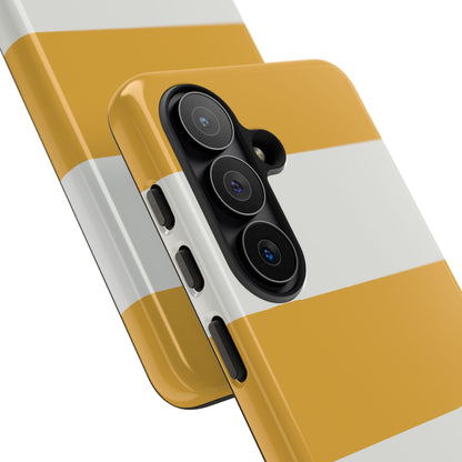 Yellow & White Horizontal Stripe Pattern Phone Case - Yellow Phone Case
