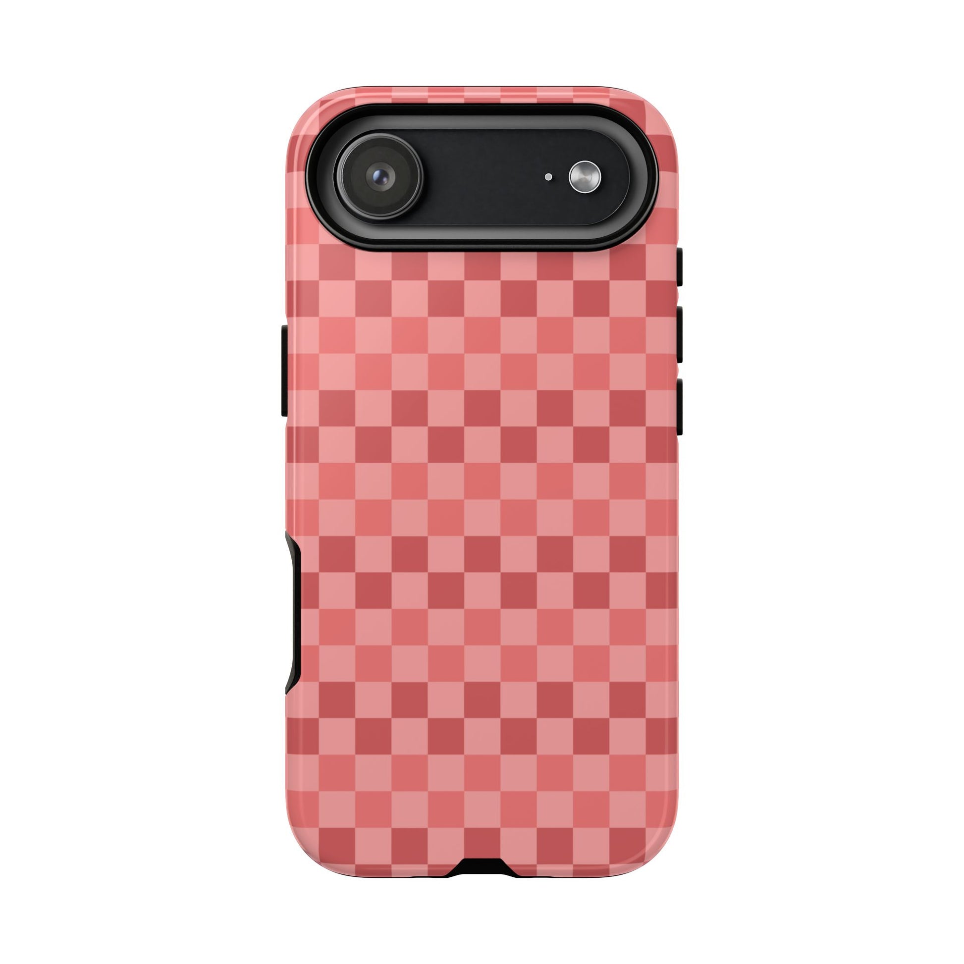 iPhone 17 Air / Glossy Phone Case - ’Bold Pink Checkered Pattern’ Phone Case
