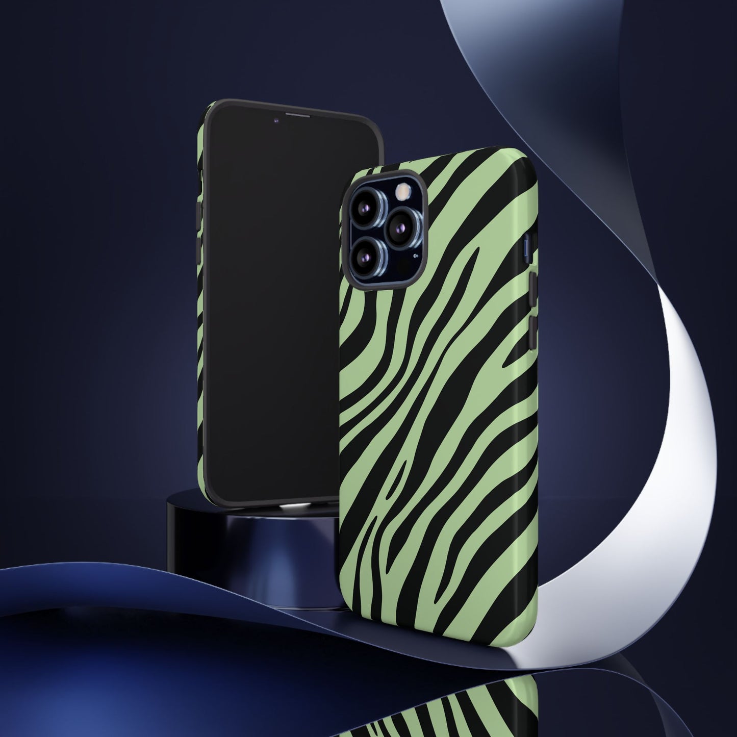 Modern Mint Zebra Print Phone Case