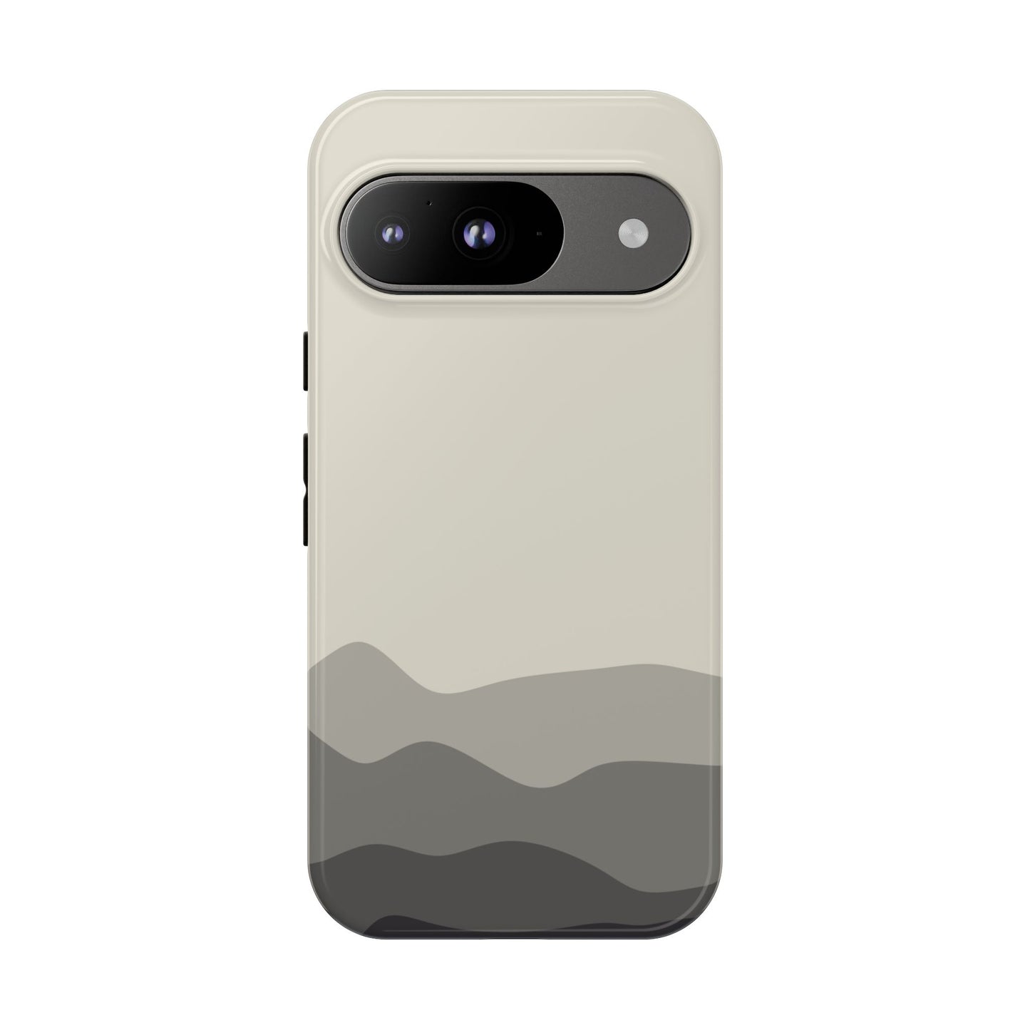 Ivory Abstract Waves Protective Phone Case - White Phone Case - Google Pixel 9 / Glossy