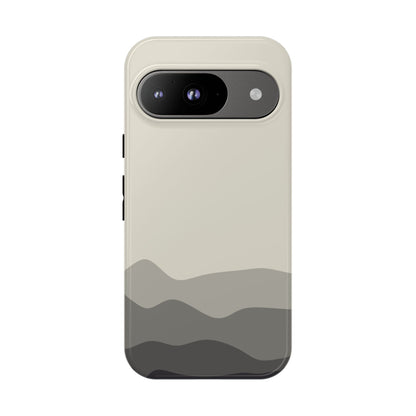 Ivory Abstract Waves Protective Phone Case - White Phone Case - Google Pixel 9 / Glossy