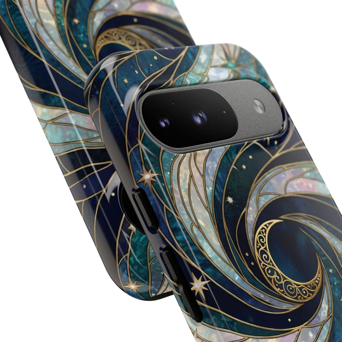 Elegant Navy & Teal Celestial Swirl Phone Case