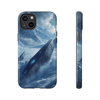 iPhone 14 Plus / Glossy Phone Case - Frozen Alien Wreckage Sci-fi Phone Case