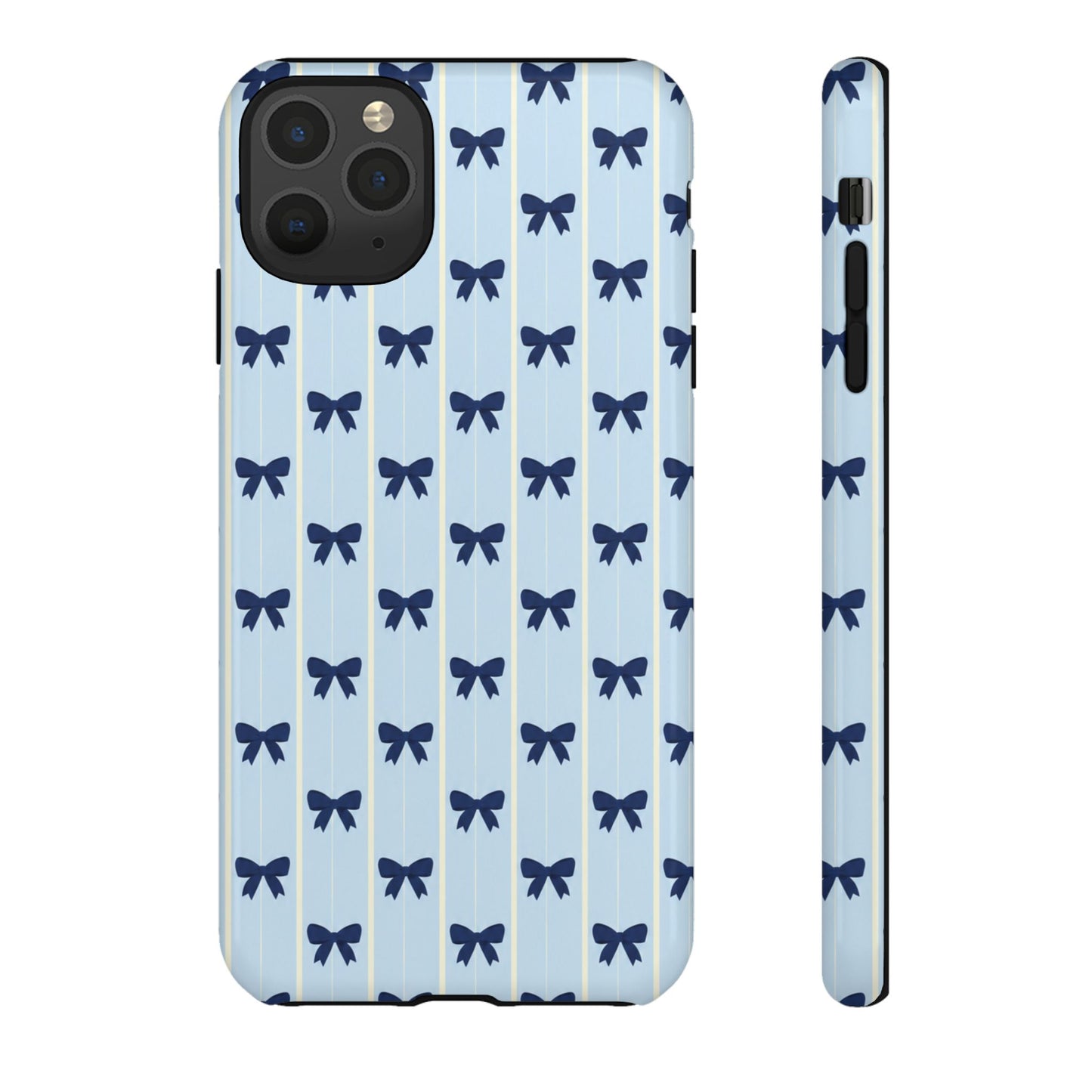 Retro Navy Blue Bow Pattern Phone Case
