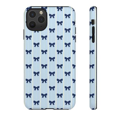 Retro Navy Blue Bow Pattern Phone Case
