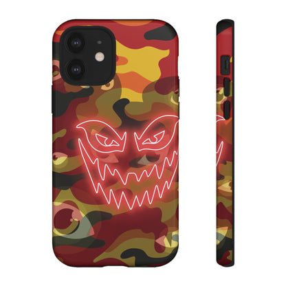 Inferno Neon Face Camo Phone Case - Red Phone Case - iPhone 12 / Glossy