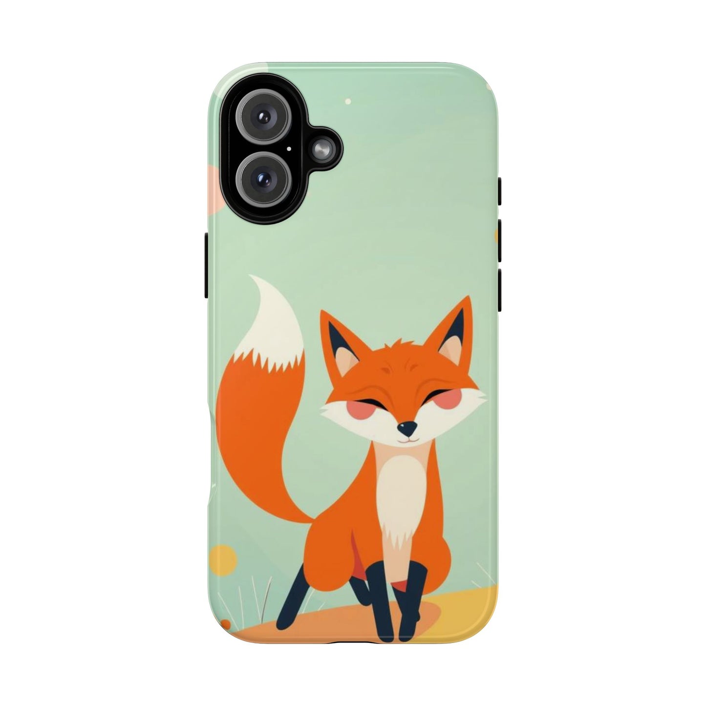 iPhone 16 Plus / Glossy Phone Case - Happy Fox Design Phone Case