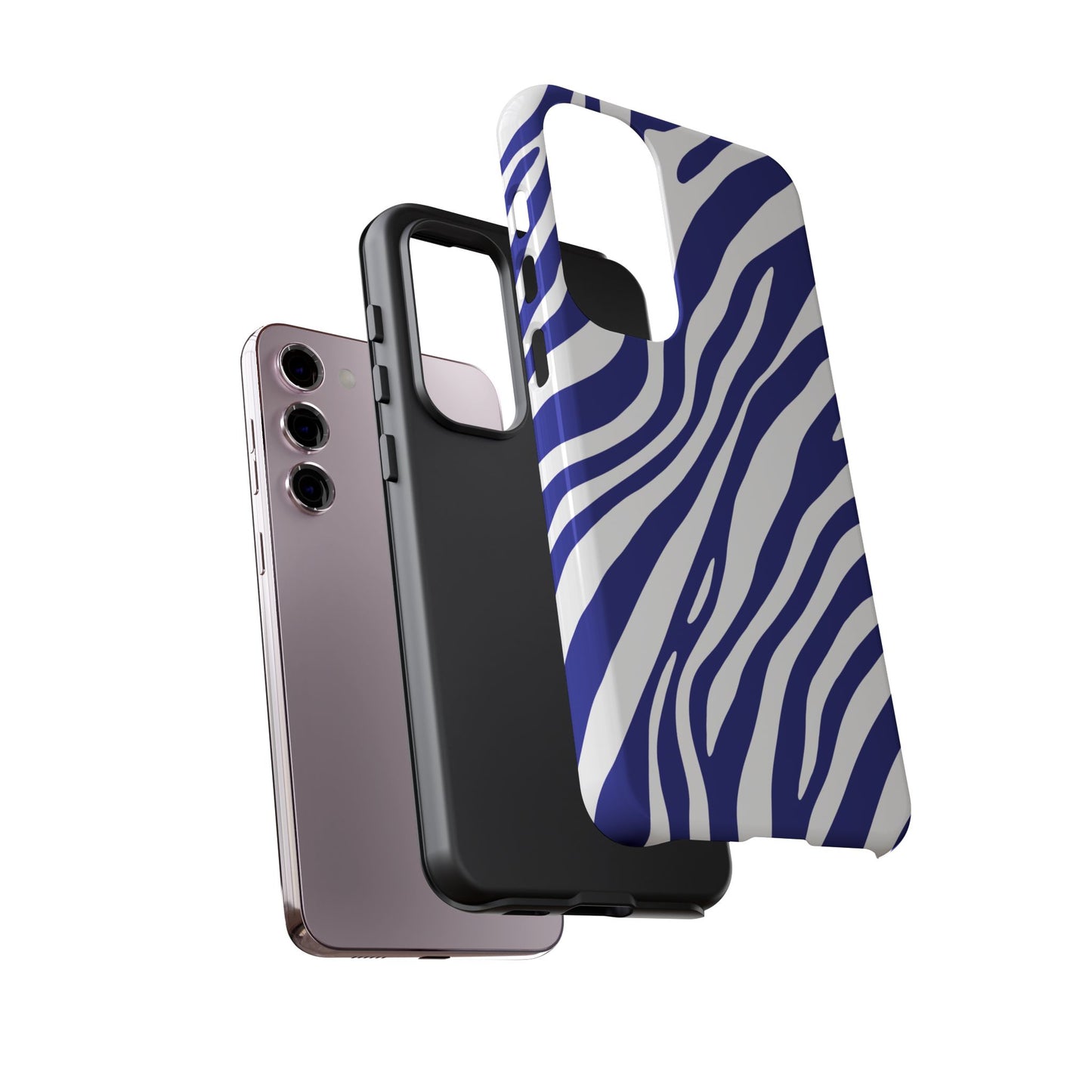 Modern Electric Blue Zebra Print Phone Case