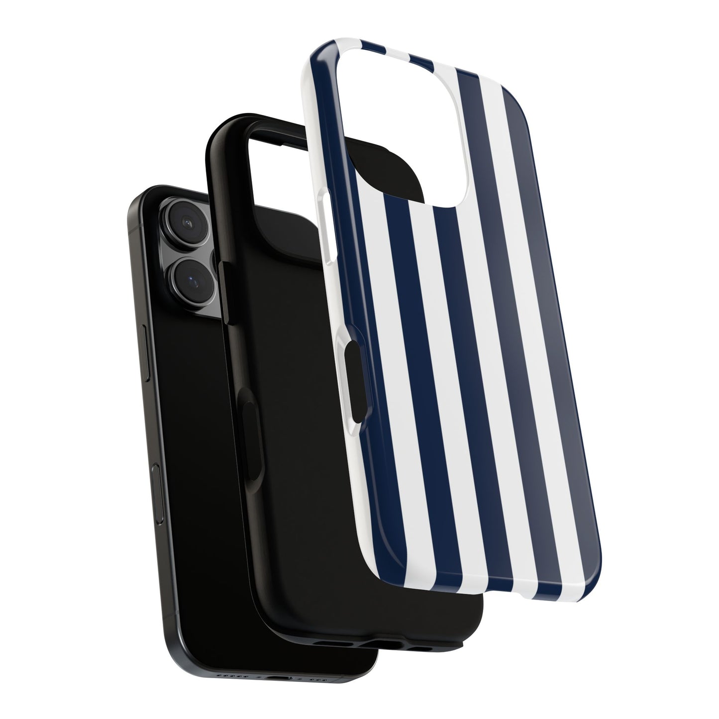 Phone Case - Simple Dark Blue & White Stripe Pattern Phone Case