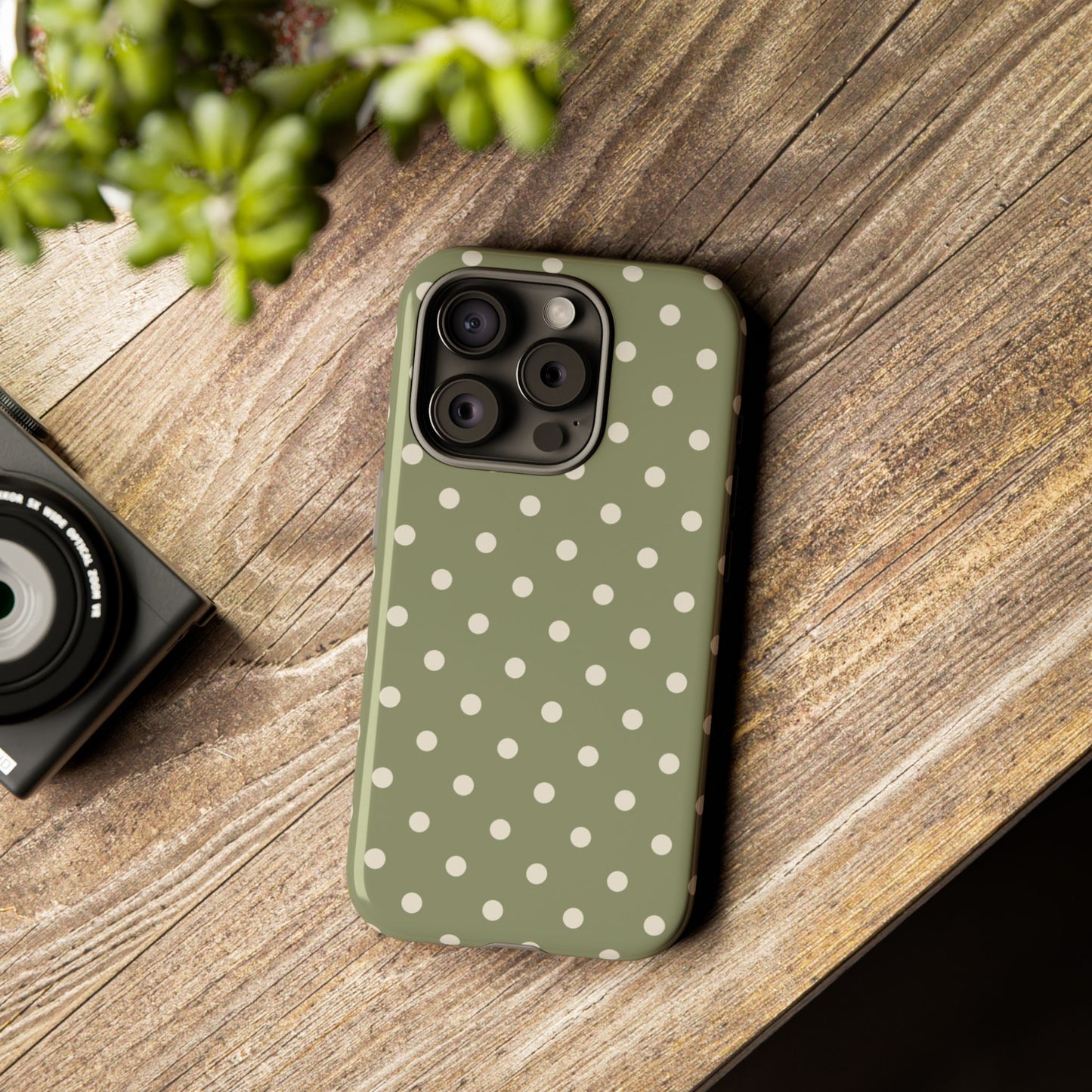 Green & White Dot Pattern Phone Case