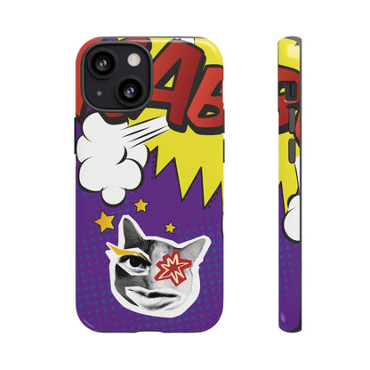 Bold Purple Pop Art Cat Phone Case - Purple Phone Case - iPhone 13 Mini / Glossy