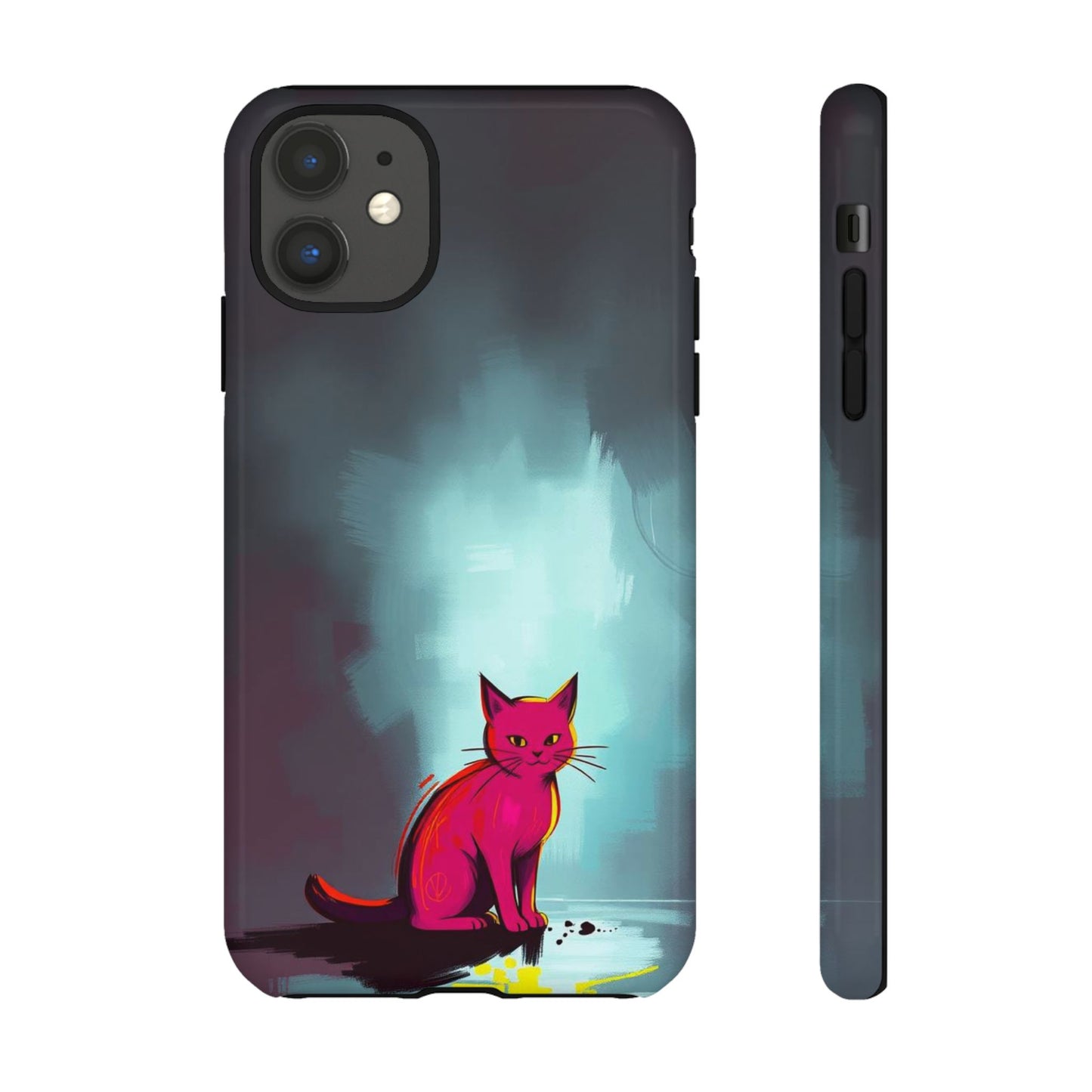 iPhone 11 / Glossy Phone Case - Pop Art Moody Cat Design Phone Case