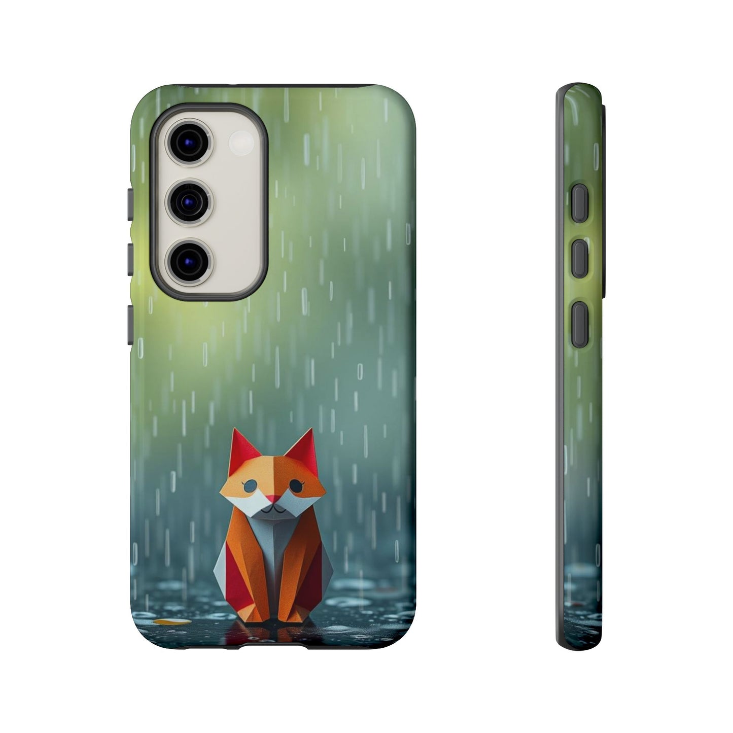 Samsung Galaxy S23 / Glossy Phone Case - Origami ’Soggy Fox’ Design Phone Case