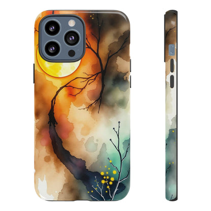 iPhone 13 Pro Max / Glossy Phone Case - Abstract Watercolour Gothic Scene Phone Case
