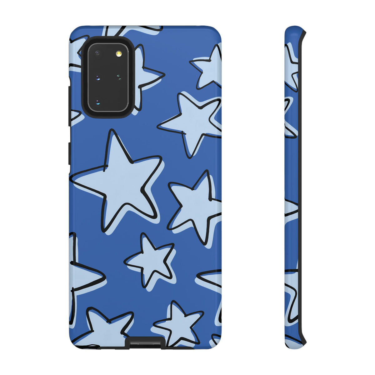 Cobalt Blue Doodle Star Phone Case