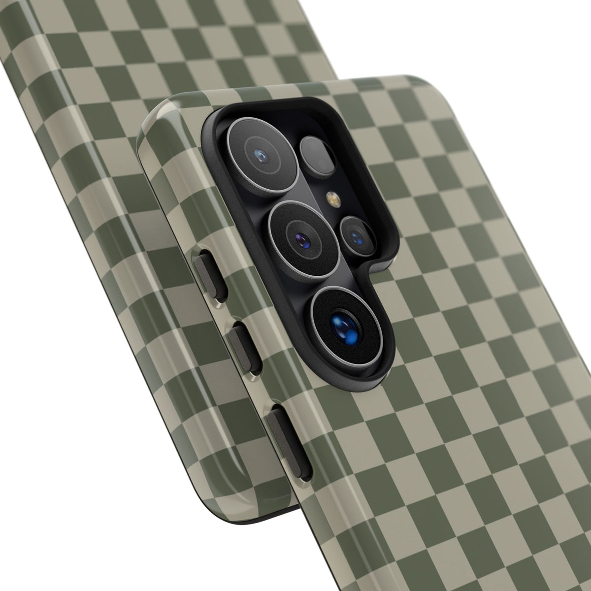Bold Olive Green Checked Pattern Phone Case - Green Phone Case