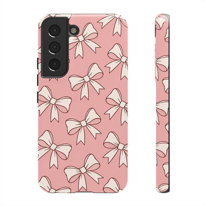 Chic Blush Pink Bow Pattern Phone Case