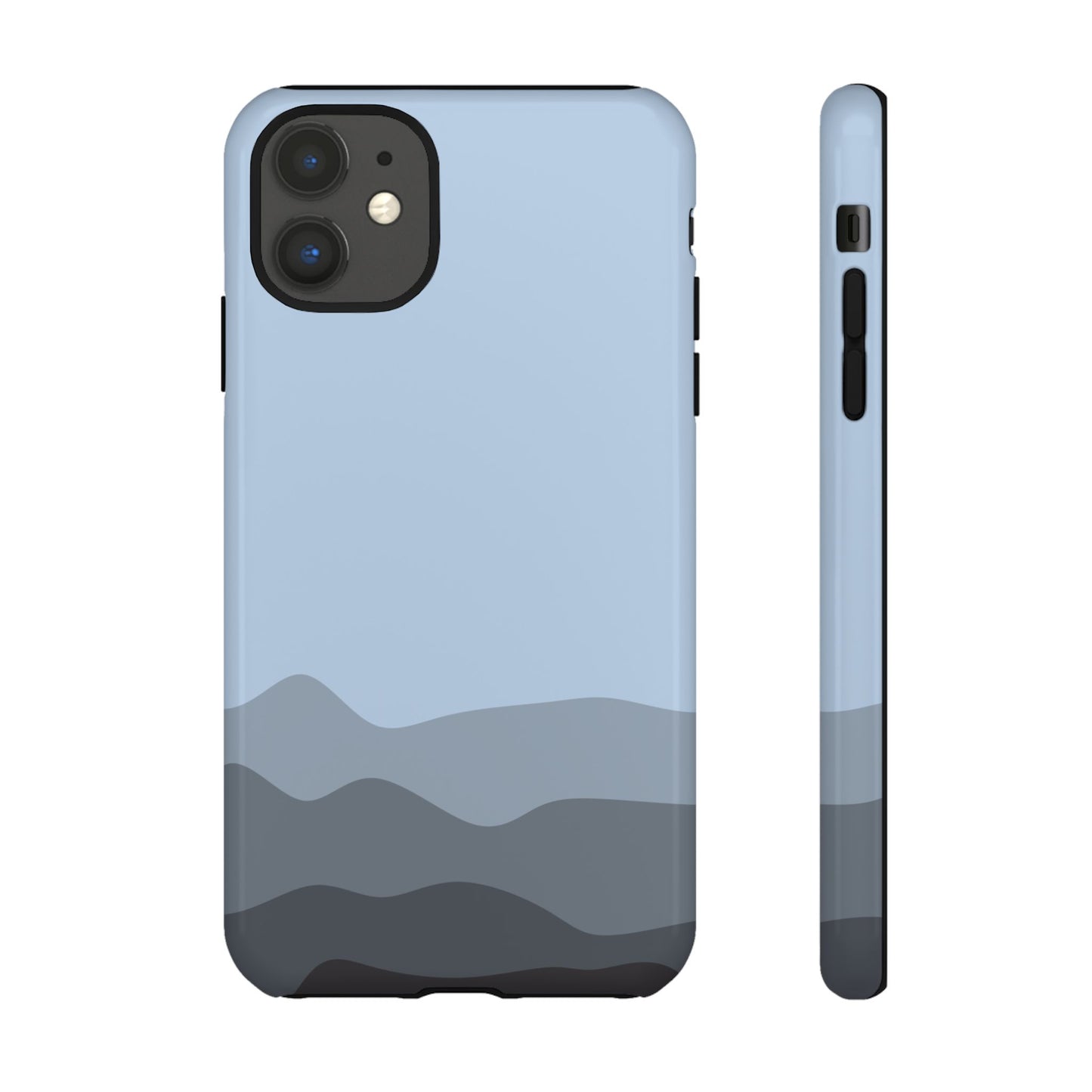 Blue Abstract Waves Protective Phone Case - Blue Phone Case - iPhone 11 / Glossy