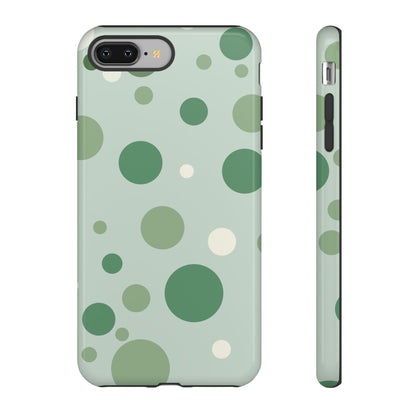 iPhone 8 Plus / Glossy Phone Case - ’Bold Green Dot Pattern’ Phone Case