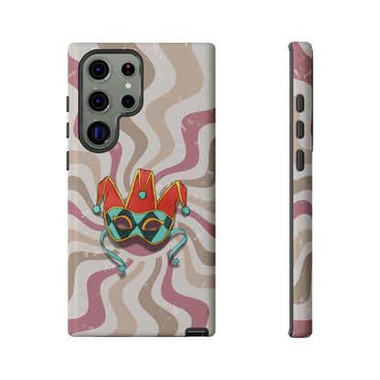 Venetian Jester Mask – Pink Retro Soft Revival Phone Case - Pink Phone Case - Samsung Galaxy S23 Ultra / Glossy