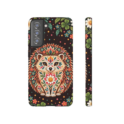 Vibrant Terracotta and Teal Calavera Hedgehog Phone Case - Multicolor Phone Case - Samsung Galaxy S21 FE / Glossy