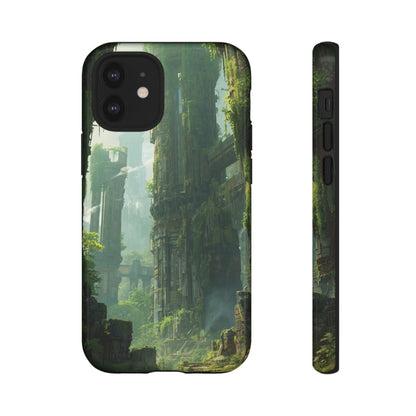 iPhone 12 Mini / Glossy Phone Case - Overgrown Future Ruins Sci-fi Phone Case