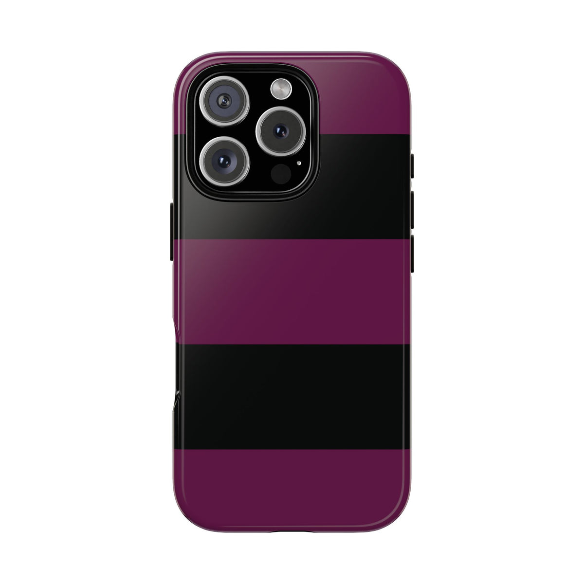 Purple & Black Horizontal Stripe Pattern Phone Case - Purple Phone Case - iPhone 16 Pro / Glossy