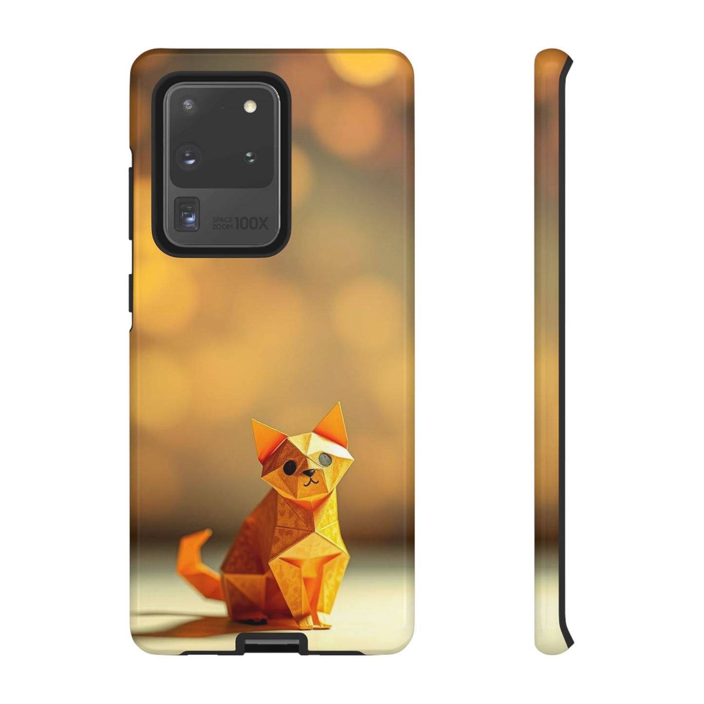 Samsung Galaxy S20 Ultra / Glossy Phone Case - Origami Cat Design Phone Case