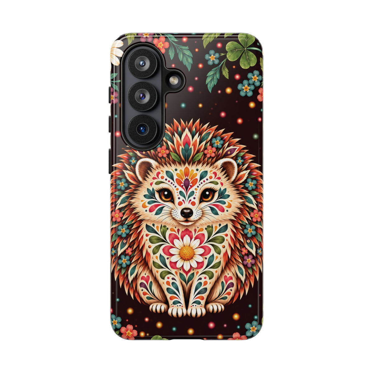 Vibrant Terracotta and Teal Calavera Hedgehog Phone Case - Multicolor Phone Case - Samsung Galaxy S26 / Glossy