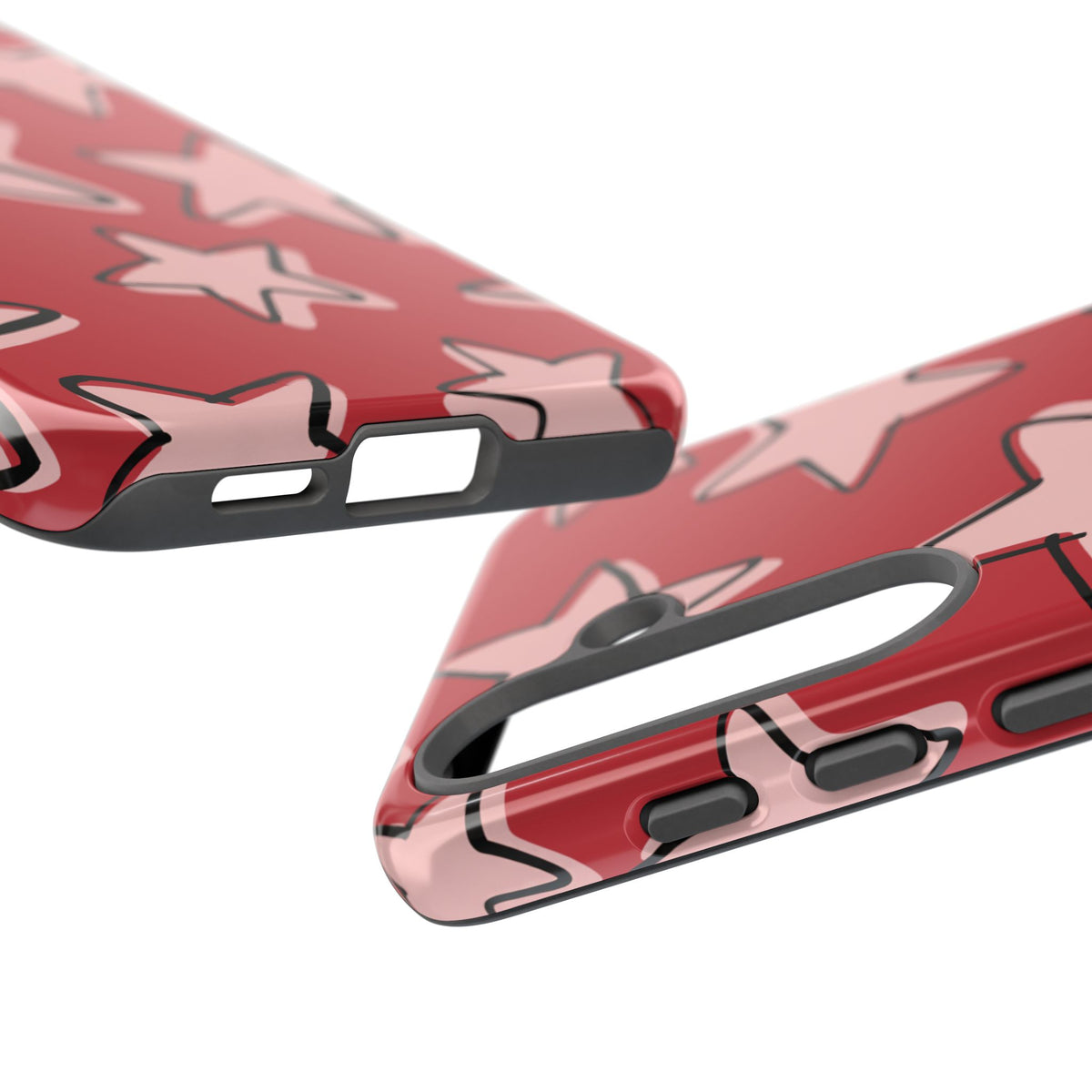 Cherry Red Doodle Star Phone Case