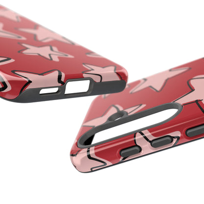 Cherry Red Doodle Star Phone Case